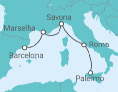 Itinerário do Cruzeiro Itália, França TI - Costa Cruceros