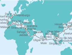 Itinerário do Cruzeiro Tokio • Japan • Vietnam • Kambodscha • Singapur • Sri Lanka • Malediven • Oman • Ägypten • Griechenl - Nicko Cruises