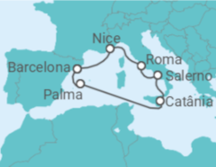 Itinerário do Cruzeiro França, Itália, Espanha - Virgin Voyages