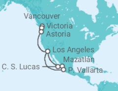 Itinerário do Cruzeiro México, EUA, Canadá - Princess Cruises