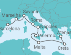 Itinerário do Cruzeiro De Barcelona a Atenas - Costa Cruceros