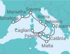 Itinerário do Cruzeiro De Barcelona a Tarento (Italia) - Costa Cruceros