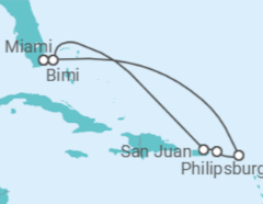 Itinerário do Cruzeiro Sint Maarten, Ilhas Virgens Americanas, Porto Rico - Virgin Voyages