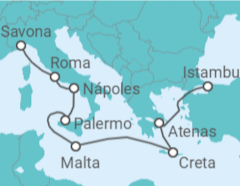 Itinerário do Cruzeiro Itália, Malta, Grécia - Costa Cruceros