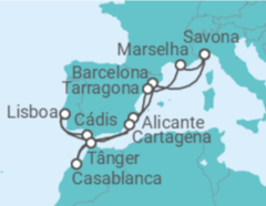 Itinerário do Cruzeiro Espanha, Portugal, Marrocos, França - Costa Cruceros