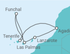 Itinerário do Cruzeiro Ilhas Canárias - Costa Cruzeiros