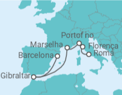 Itinerário do Cruzeiro Itália, França, Gibraltar - Holland America Line