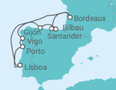 Itinerário do Cruzeiro Portugal, Espanha - Silversea
