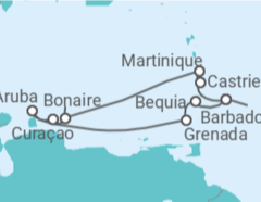 Itinerário do Cruzeiro São Vicente E Granadinas, Aruba, Curaçao, Bonaire, Santo Eustáquio e Saba, Martinique, Santa Lúci... - Silversea