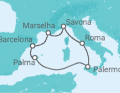 Itinerário do Cruzeiro Itália, França, Espanha - Costa Cruceros