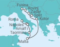 Itinerário do Cruzeiro Itália, Malta, Montenegro, Croácia - Silversea