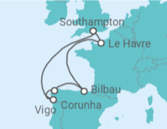 Itinerário do Cruzeiro França, Espanha - Royal Caribbean