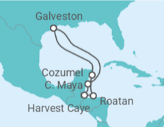 Itinerário do Cruzeiro México, Honduras - NCL Norwegian Cruise Line