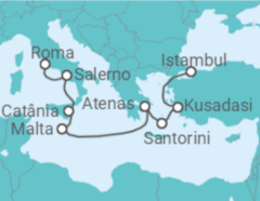 Itinerário do Cruzeiro Itália, Malta, Grécia, Turquia - NCL Norwegian Cruise Line