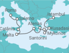 Itinerário do Cruzeiro Turquia, Grécia, Malta, Itália - NCL Norwegian Cruise Line