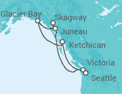 Itinerário do Cruzeiro Alasca - Princess Cruises