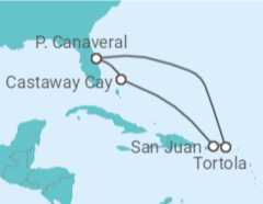 Itinerário do Cruzeiro Ilhas Virgens Britânicas, Porto Rico - Disney Cruise Line