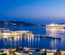 Os cruzeiros mais desejados que visitam Baía de Mykonos 