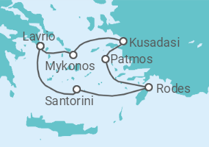 Itinerário do Cruzeiro Grécia, Turquia + Voo + Hotel - Celestyal Cruises