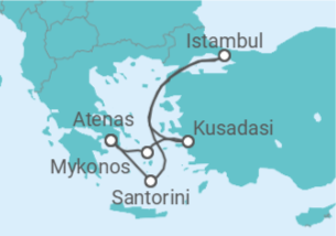 Itinerário do Cruzeiro Grécia, Turquia  + Voo + Hotel - Royal Caribbean