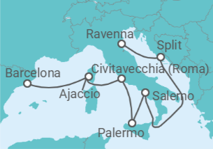 Itinerário do Cruzeiro França, Itália, Croácia + Voo + Hotel - Royal Caribbean
