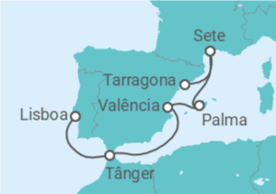 Itinerário do Cruzeiro Rota Mediterrânica desde Lisboa + Voo + Hotel - Celestyal Cruises