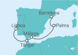 Itinerário do Cruzeiro De Lisboa a Barcelona + Voo - MSC Cruzeiros