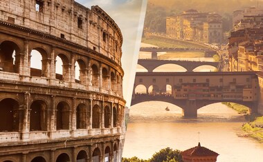 Roma e Florença de comboio