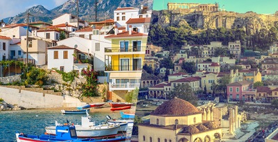 Atenas e Samos de avião