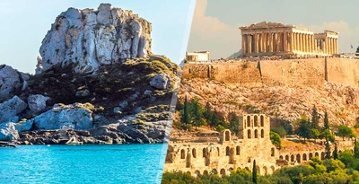 Atenas e Kos de avião