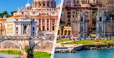 Roma e Palermo de avião