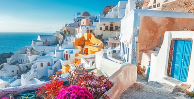 Atenas, Rodes e Santorini de avião