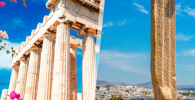 Atenas e Naxos de avião