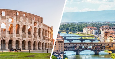 Roma e Florença de avião