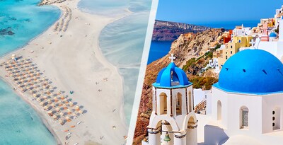 Creta e Santorini de avião
