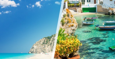 Mykonos e Skiathos de avião