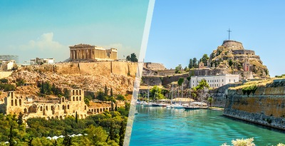 Atenas, Creta e Corfu de avião