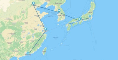 Tóquio, Quioto, Osaka, Seul, Pequim, Xangai e Hong Kong